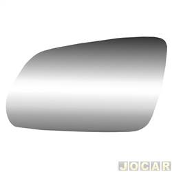 Lente do retrovisor sem base - Flabeg (Refil) - <b>Volkswagen Polo Hatch GT 2.0 Mi 8V Total Flex 4P de 2008 at 2012</b> - Golf 2008 at 2014 - Polo 2008 at 2014 - lado do motorista - cada (unidade) - 09193
