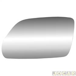 Lente do retrovisor sem base - Flabeg (Refil) - <b>Volkswagen Polo Hatch GT 2.0 Mi 8V Total Flex 4P de 2008 at 2012</b> - Golf 2008 at 2014 - azul - lado do motorista - cada (unidade) - 1527