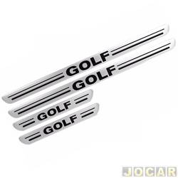 Aplique da soleira - Golf 1999 em diante - resinado - autoadesivo - ao escovado - jogo