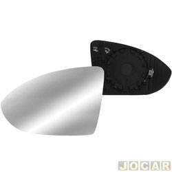 Lente do retrovisor com base - importado - <b>Volkswagen Golf Highline 1.4 TSi cmbio DSG7 gasolina 4P - G7 - importado de 2013 at 2015</b> - Golf G7 2015 em diante - trmico asfrico - lado do motorista - cada (unidade) - 24167