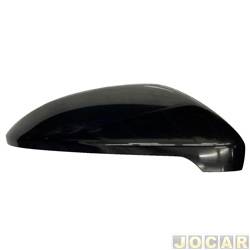Capa do retrovisor - importado - <b>Volkswagen Golf Highline 1.4 TSi Tiptronic Flex 4P - G7 de 2016 at 2018</b> - Golf 2014 em diante - preta - lado do passageiro - cada (unidade) - 31536
