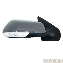 Retrovisor externo - importado - <b>Volkswagen Golf 1.6 Mi Total Flex 4P de 2007 at 2014</b> - Golf 2008 at 2014 - com controle e pisca - lado do passageiro - cada (unidade) - 31622.