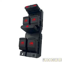 Interruptor do vidro - alternativo - <b>Volkswagen Passat Variant 2.8 V6 30V Tiptronic - importado de 1998 at 2005</b> - Golf 1999 at 2007 - Bora/Passat 1998 at 2005 - qudruplo com bloqueio de vidro e trava-portas - cada (unidade)