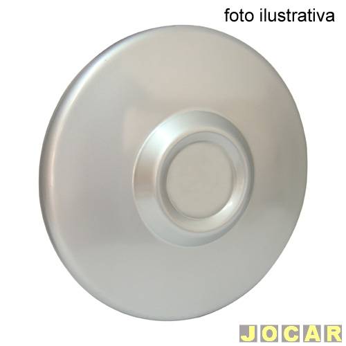 Calota do centro da roda Volkswagen - Ciula - Kombi 1982 até 2014 - de aço - de encaixe - prata - cada (unidade) - CV-5