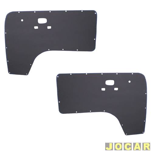 Revestimento de porta - alternativo - Indumepi - Kombi 1989 até 1996 - com furo para grampo - preto - par - 1157