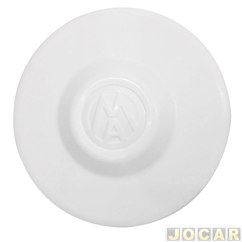 Calota do centro da roda Volkswagen - Kombi 1982 em diante - de plástico - de encaixe - branca - cada (unidade)
