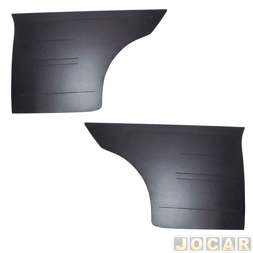 Revestimento lateral traseiro - Passat 1974 até 1978 - 3 portas - preto - par
