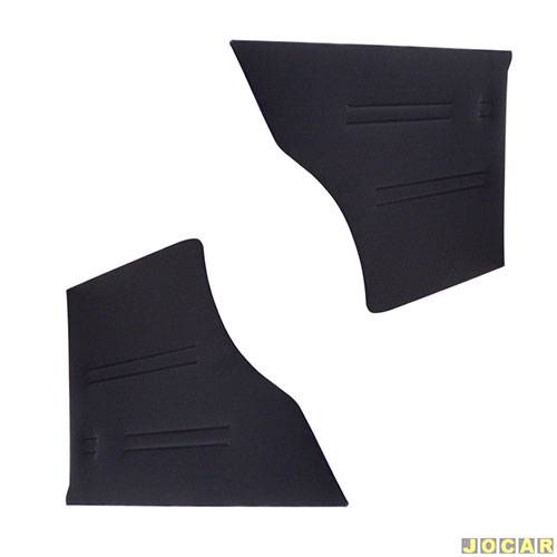 Revestimento lateral traseiro - alternativo - Passat 1979 até 1989 - 2 portas - courvin - preto - par