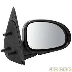 Retrovisor externo - Metagal - <b>Volkswagen Saveiro CLi 1.8 Mi - Bola de 1998 at 1998</b> - Gol 1998 at 1999 4 portas - fixo (sem controle) base de fixao de plstico - lado do passageiro - cada (unidade) - AW.20.G26.00 / RWGE26FX