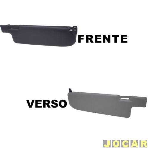Quebra-sol - alternativo - Gol 1980 até 1994 - cinza e preto - sem espelho - lado do passageiro - cada (unidade)