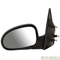 Retrovisor externo - alternativo - Cofran - <b>Volkswagen Saveiro CL 1.8 Mi - Bola de 1998 at 2000</b> - Gol/Parati/Saveiro 1998 at 1999 - 4 portas - com controle manual - preto - lado do passageiro - cada (unidade) - 151986