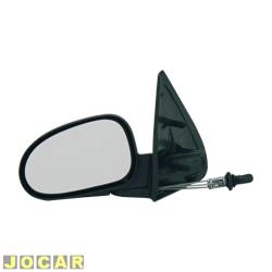 Retrovisor externo - alternativo - Cofran - <b>Volkswagen Saveiro CL 1.8 Mi - Bola de 1998 at 2000</b> - Gol/Parati/Saveiro 1998 at 1999 - 4 portas - com controle manual - preto - lado do motorista - cada (unidade) - 151987