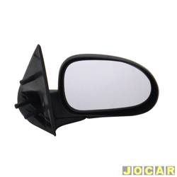 Retrovisor externo - alternativo - Cofran - <b>Volkswagen Saveiro CL 1.8 Mi - Bola de 1998 at 2000</b> - Gol/Parati/Saveiro 1998 at 1999 - 4 portas - sem controle - preto - lado do passageiro - cada (unidade) - 151988