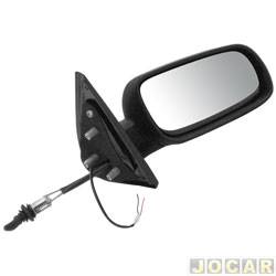 Retrovisor externo - Metagal - <b>Volkswagen Gol Plus 1.0 Mi Total Flex 2P - G4 de 2005 at 2009</b> - Gol 1995 at 2008 - Parati 1995 at 1999 - 2 portas - com controle manual - com pisca - lado do passageiro - cada (unidade) - AW.20.J5600L / RWJE56CRL