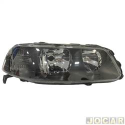 Farol principal - alternativo - Orgus - <b>Volkswagen Gol Plus 1.6 Mi Total Flex 2P - GIII de 2003 at 2004</b> - Gol 2000 at 2005 - H7/H1 - foco duplo - mscara negra - lado do passageiro - cada (unidade) - FW-445 LD