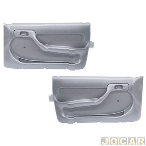 Revestimento de porta - alternativo - Riverplast - Gol 1995 até 1999 2 portas - 2 portas - para vidro manual - Cinza Urânio - par - 1323