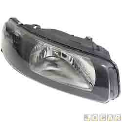 Farol principal - alternativo - RCD (InovWay) - <b>Volkswagen Gol Plus 1.6 Mi Total Flex 2P - GIII de 2003 at 2004</b> - Gol 2000 at 2005 - H4-mascara preta - lado do passageiro - cada (unidade) - FT464