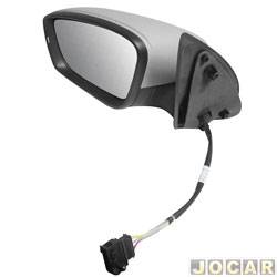 Retrovisor externo - SPJ - <b>Volkswagen Gol Connect 1.6 8V Flex 4P de 2015 at 2017</b> - Gol/Voyage G6 4 portas 2013 at 2022 - eltrico - com pisca - lente maior - para pintar - lado do motorista - cada (unidade) - EB847