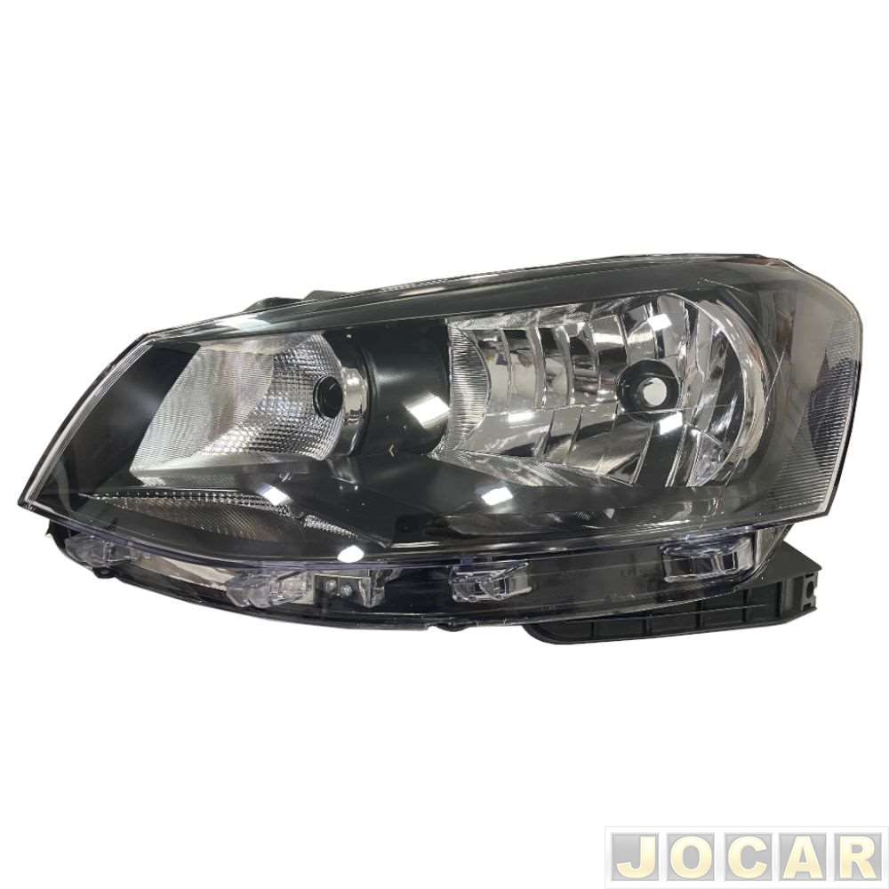 Farol principal - importado - Gol G6 2013 até 2016 - H4 - foco simples - máscara negra - lado do motorista - cada (unidade) - ZN14141131