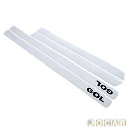 Friso lateral - NP Adesivos - <b>Volkswagen Gol BlueMotion 1.0 8V Total Flex 4P - G5 de 2010 at 2012</b> - Gol 2009 em diante - G5 - resinado transparente - 4 portas - auto colante - jogo - 002061
