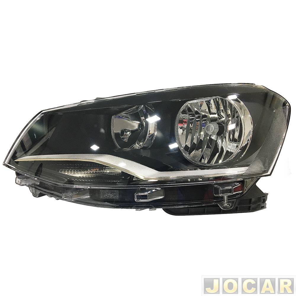 Farol principal - Arteb - Gol 2013 até 2016 - H7/H1 - foco duplo - máscara negra - lado do motorista - cada (unidade) - 0160819