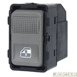 Interruptor do vidro - alternativo - <b>Volkswagen Parati Plus 1.6 Mi Total Flex 4P - G4 de 2005 at 2010</b> - Gol 2000 at 2005 - simples-para porta-led vermelho - cinza claro - traseiro - cada (unidade)