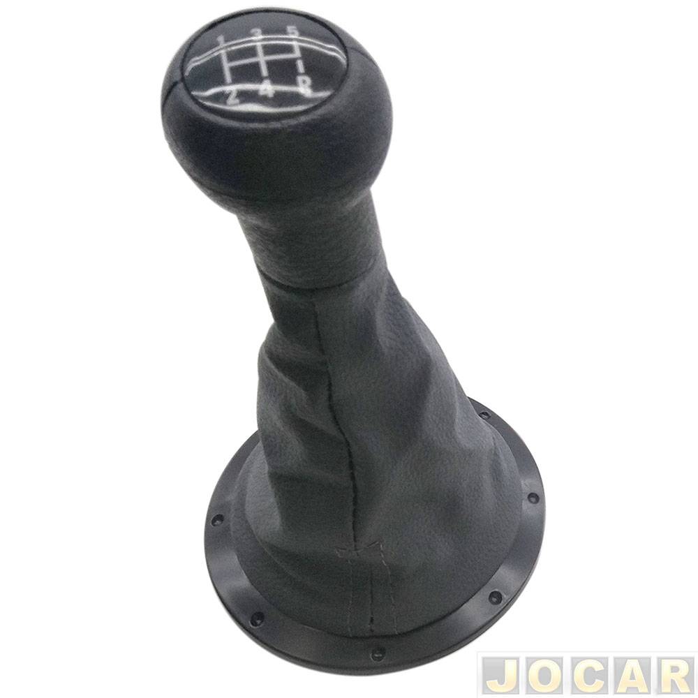 Coifa da alavanca de câmbio - alternativo - Gol 2000 até 2008 - com bola - anel preto - cinza - cada (unidade)