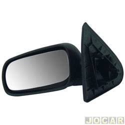 Retrovisor externo - alternativo - Retrovex - <b>Volkswagen Gol Ecomotion 1.0 Mi Total Flex 2P - G4 de 2010 at 2014</b> - Gol 2000 at 2008 - 2 portas - fixo(sem controle) - preto - lado do motorista - cada (unidade) - 153954