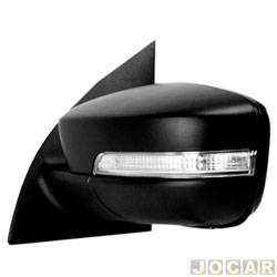 Retrovisor externo - importado - <b>Volkswagen Gol Seleo 1.6 8V I-Motion Total Flex 4P de 2013 at 2015</b> - Gol/Saveiro/Voyage 2013 em diante - eltrico - com pisca - preto - lado do motorista - cada (unidade) - MA8386NEL