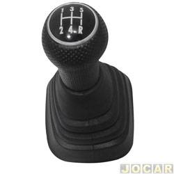 Coifa da alavanca de cmbio - alternativo - Volkswagen Gol Ecomotion 1.0 Mi Total Flex 2P - G4 de 2010 at 2014 - Gol 2006 at 2008 - com base com bola com aro cromada - cada (unidade)