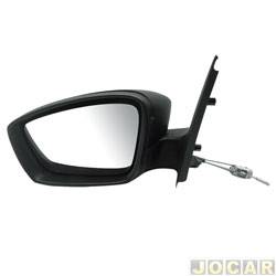 Retrovisor externo - SPJ - <b>Volkswagen Saveiro Cabine Simples Robust 1.6 8V Flex de 2016 em diante</b> - Gol G6 2P/Saveiro 2013 em diante - controle manual - convexo - preto - lado do motorista - cada (unidade) - EB1001