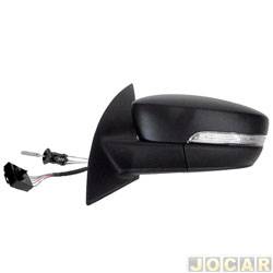 Retrovisor externo - SPJ - Volkswagen Saveiro Cabine Simples Startline 1.6 8V Total Flex de 2014 at 2016 - Gol G6 2P/Saveiro 2013 em diante - com pisca - manual - convexo - preto - lado do motorista - cada (unidade) - EB1003
