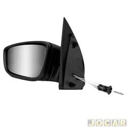 Retrovisor externo - SPJ - Volkswagen Saveiro Cabine Simples Startline 1.6 8V Total Flex de 2014 at 2016 - Gol G6 2P/Saveiro 2013 em diante - com pisca - manual - convexo - para pintar - lado do motorista - cada (unidade) - EB1005