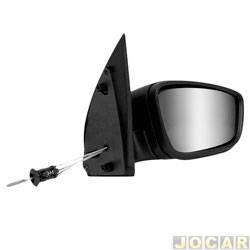 Retrovisor externo - SPJ - Volkswagen Saveiro Cabine Simples Startline 1.6 8V Total Flex de 2014 at 2016 - Gol G6 2P/Saveiro 2013 em diante - com pisca - manual - convexo - para pintar - lado do passageiro - cada (unidade) - EB1004