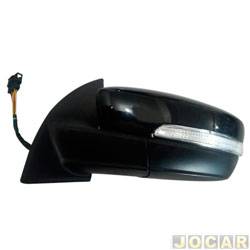 Retrovisor externo - SPJ - <b>Volkswagen Gol Trendline 1.6 16V MSI I-Motion Total Flex 2P de 2014 at 2015</b> - Gol G6 2P/Saveiro 2013 em diante - eltrico - convexo - com pisca - para pintar - lado do motorista - cada (unidade) - EB1013