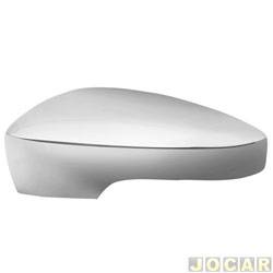 Capa do retrovisor - Blawer - <b>Volkswagen Gol Power 1.6 8V I-Motion Total Flex 4P de 2012 at 2014</b> - Gol/Voyage/Saveiro 2013 em diante - com furo para seta - cromada - lado do motorista - cada (unidade) - 6641