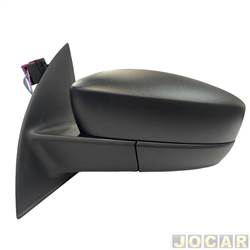 Retrovisor externo - Metagal - <b>Volkswagen Saveiro Cabine Simples Robust 1.6 8V Flex de 2016 em diante</b> - Saveiro 2013 em diante - Gol 2 portas 2013 at 2015 - eltrico sem pisca - conector 3 fios - lado do motorista - cada (unidade) - RWWE69CE