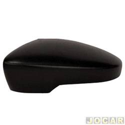 Capa do retrovisor - importado - <b>Volkswagen Gol Trendline 1.6 16V MSI I-Motion Total Flex 4P de 2014 at 2015</b> - Gol/Voyage 2013 at 2022 - com furo para pisca - texturizado - preta - lado do motorista - cada (unidade) - 24157