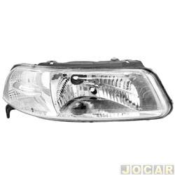 Farol principal - TYC - <b>Volkswagen Gol Plus 1.6 Mi Total Flex 2P - GIII de 2003 at 2004</b> - Gol 2000 at 2005 - H4 foco cromado sem chapu - lado do passageiro - cada (unidade) - 15040