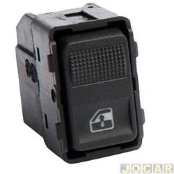 Interruptor do vidro - Kostal - <b>Volkswagen Gol Power 1.6 Mi Total Flex 4P - GIII de 2003 at 2005</b> - Gol 1998 at 2005 - simples - led vermelho - para porta - preto - traseiro - cada (unidade) - 3731130