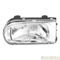 Farol principal - alternativo - Nino - <b>Volkswagen Gol CL 1.6 Mi 4P - Bola de 1998 at 1999</b> - Gol 1995 at 1999 - H4 - com adaptador modelo Cibi/Arteb - lado do motorista - cada (unidade) - F-59