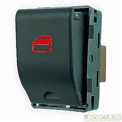 Interruptor do vidro - alternativo - Ospina - <b>Volkswagen Fox 1.0 8V Route Total Flex 2P de 2009 at 2010</b> - Gol 2009 em diante - Fox/Polo - simples - LED vermelho carcaa marrom - cada (unidade) - 021277