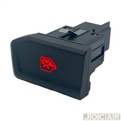 Interruptor da trava dos vidros - <b>Volkswagen Gol Seleo 1.6 8V I-Motion Total Flex 4P de 2013 at 2015</b> - Gol 2013 at 2022 - Voyage 2017 at 2022 - bloqueio de vidro - 6 terminais - LED vermelho - cada (unidade)
