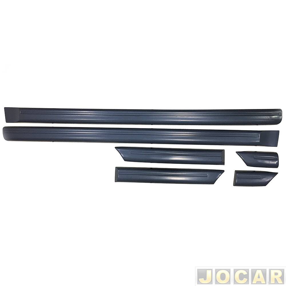Friso lateral - Top Mix - Gol GL 1987 até 1994 - estreito 7 cm de largura - autoadesivo - cinza escuro - jogo - 5005A