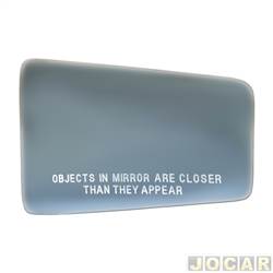 Lente do retrovisor sem base - Flabeg (Refil) - Gol 1000 1992 até 1996 - fixo (sem controle) - vem com escrita - azul - lado do passageiro - cada (unidade) - 1040