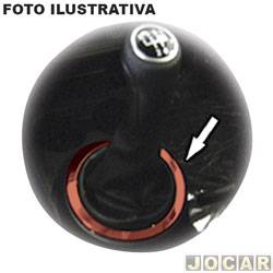 Aplique da coifa da alavanca do câmbio - NK Brasil - Voyage/Fox/Spacefox/Crossfox/G5 2009 até 2012 - vermelho - cada (unidade) - CM-1307
