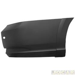 Ponteira do para-choque traseiro - DTS - <b>Volkswagen Saveiro Cabine Estendida Cross 1.6 16V MSI Flex de 2016 at 2018</b> - Saveiro Cross 2016 em diante - liso com furo e suporte para sensor - preto - lado do passageiro - cada (unidade) - 6696
