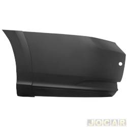 Ponteira do para-choque traseiro - DTS - <b>Volkswagen Saveiro Cabine Estendida Cross 1.6 16V MSI Flex de 2016 at 2018</b> - Saveiro Cross 2016 em diante - liso com furo e suporte para sensor - preto - lado do motorista - cada (unidade) - 6695