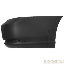 Ponteira do para-choque traseiro - DTS - Volkswagen Saveiro Cabine Simples Robust 1.6 8V Flex de 2016 em diante - Saveiro Robust 2016 em diante - texturizado - com furo para refletor e sem furo para sensor - preto - lado do passageiro - cada (unidade) - 6690