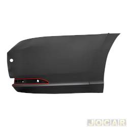 Ponteira do para-choque traseiro - DTS - Volkswagen Saveiro Cabine Simples Robust 1.6 8V Flex de 2016 em diante - Saveiro Robust 2016 em diante - texturizado - com furo para refletor com furo para sensor e suporte - preto - lado do passageiro - cada (unidade) - 6692